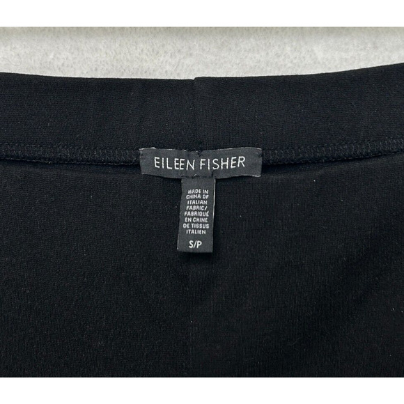 EILEEN FISHER Pull On Stretchy Mid Rise Knit Slacks Career Travel Black Sz S - Picture 7 of 8